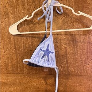 SHEIN Light Blue Bikini Top with Starfish Design